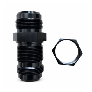 Raccord Dash 20 Passe Cloison Bulkhead Noir – Mâle/Mâle avec Écrou AN20 – Traversée de Cloison Circuit Refroidissement Compétition