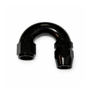 Raccord Dash AN8 Femelle 180° Noir – Aluminium CNC Swivel – JIC 3/4"-16 UNF – Haute Pression 60 Bars – Durite Aviation