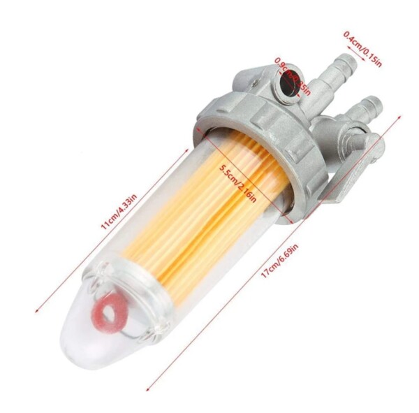 Filtro de gasolina + grifo de gasolina 8mm para motos, coches antiguos, maquinaria agrícola - Imagen 2