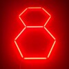 LED Lamp 2 Hexagon Honeycomb Ceiling 1.6M x 1M 70W Red Detailing Garage Barber Gym
