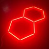 LED Lamp 2 Hexagon Honeycomb Ceiling 1.6M x 1M 70W Red Detailing Garage Barber Gym - Image 2