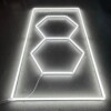 LED-Lampe 2 Sechsecke + Rechteck Wabendecke 2,4M x 1,2M 170W Weiß 6500K Detailing Garage Barber Gym