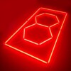 LED-Lampe 2 Sechsecke + Rechteck Wabendecke 2,4M x 1,2M 170W Rot Detailing Garage Barber Gym – Bild 2