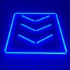 Plafón led 1 cuadrado + 3 flechas 1.2M x 1.2M 100W azul Detailing Barber Garage gym - Imagen 4
