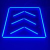 Plafón led 1 cuadrado + 3 flechas 1.2M x 1.2M 100W azul Detailing Barber Garage gym