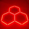 Plafoniera LED 3 esagoni a nido d'ape 2M x 2M 130W Rosso Detailing Garage Barber Gym - immagine 2