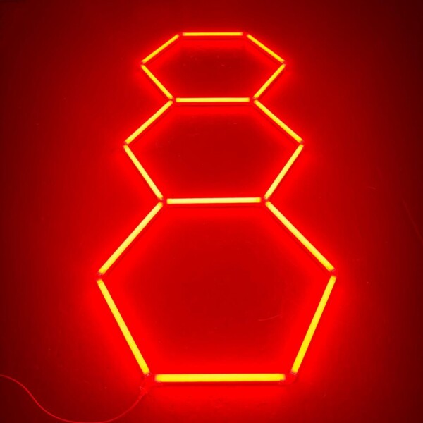 Lampada 3 esagoni allineati a nido d'ape a soffitto 3M x 1,2M a led bianco 130W 6500k Detailing Garage Barber