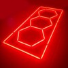 Lampada 3 esagoni + rettangolo a nido d'ape soffitto 3M x 1,2M 240W Rosso Detailing Garage Barber Gym - immagine 2