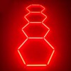 LED Lamp 4 Hexagon Honeycomb Ceiling 3.2M x 1M 130W Red Detailing Garage Barber Gym