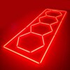 Luce LED 4 esagoni + contorno soffitto a nido d'ape 3,6M x 1,2M 230W Rosso 6500k Detailing Garage Barber Gym - immagine 2