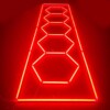 Luce LED 5 esagoni + rettangolo a nido d'ape soffitto 4,8M x 1M 320W Rosso Detailing Garage Barber Gym