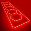 Luce LED 5 esagoni + rettangolo a nido d'ape soffitto 4,8M x 1M 320W Rosso Detailing Garage Barber Gym - immagine 2