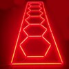 Luce LED 6 esagoni + rettangolo a nido d'ape soffitto 5,3M x 1M 360W Rosso Detailing Garage Barber Gym