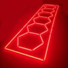 Luce LED 6 esagoni + rettangolo a nido d'ape soffitto 5,3M x 1M 360W Rosso Detailing Garage Barber Gym - immagine 2