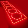 Luce LED 6 esagoni + rettangolo a nido d'ape soffitto 5,3M x 1M 360W Rosso Detailing Garage Barber Gym - immagine 3