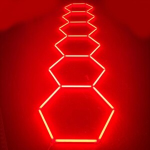 LED-Lampe 6 Sechsecke Wabendecke 4.8M x 1M 186W Rot Detailing Garage Barber Gym