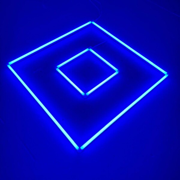 Lampada a soffitto a led doppio quadrato 1,2M + 0,5M 88W Blu dettaglio garage barbiere palestra - immagine 3