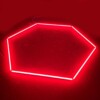 Lampada LED 1 esagono gigante a nido d'ape diametro soffitto 2,3M 100W Rosso Detailing Garage Barber Gym - immagine 2