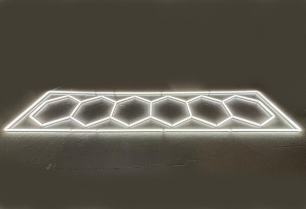 LED light 6 hexagons + rectangle honeycomb ceiling 5.3M x 1M 360W White 6500K Detailing Garage Barber Gym - Image 3