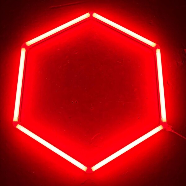 Lampada LED 1 esagono soffitto a nido d'ape diametro 1M 36W Rosso Detailing Garage Barber Gym