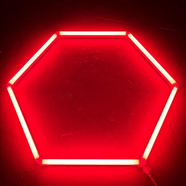 Lampada LED 1 esagono soffitto a nido d'ape diametro 1M 36W Rosso Detailing Garage Barber Gym - immagine 2