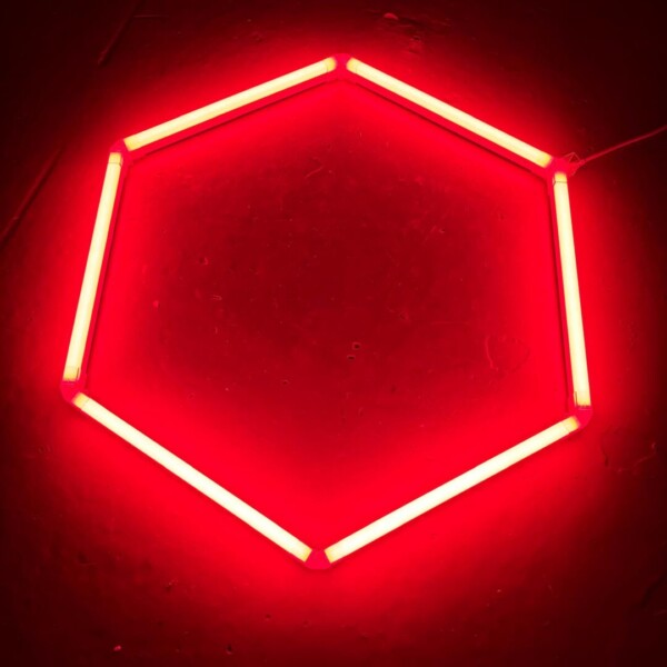 Lampada LED 1 esagono soffitto a nido d'ape diametro 1M 36W Rosso Detailing Garage Barber Gym - immagine 4