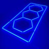 Lampe 3 hexagones + rectangle plafond nid d'abeilles 3M x 1.2M 240W Bleu Detailing Garage Barber Gym