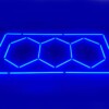 Lampe 3 hexagones + rectangle plafond nid d'abeilles 3M x 1.2M 240W Bleu Detailing Garage Barber Gym – Image 4