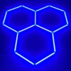 Plafón LED 3 hexágonos agrupados nido de abeja 2M x 2M 130W Azul Detallado Garaje Peluquería Gimnasio - Imagen 2