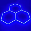Plafón LED 3 hexágonos agrupados nido de abeja 2M x 2M 130W Azul Detallado Garaje Peluquería Gimnasio - Imagen 3