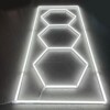 Lamp 3 hexagons + rectangle honeycomb ceiling 3M x 1.2M 240W White 6500K Detailing Garage Barber Gym