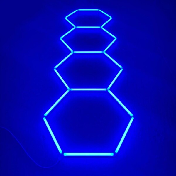 Luce LED 4 esagonale a nido d'ape soffitto 3,2M x 1M 130W Blu Detailing Garage Barber Gym - immagine 4
