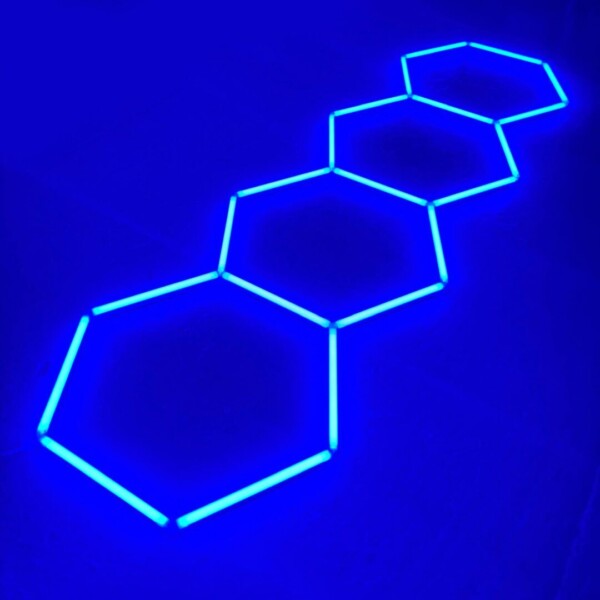 Luce LED 4 esagonale a nido d'ape soffitto 3,2M x 1M 130W Blu Detailing Garage Barber Gym