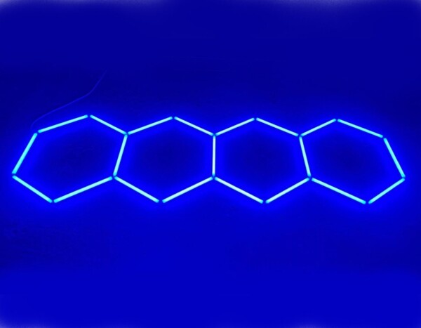Luce LED 4 esagonale a nido d'ape soffitto 3,2M x 1M 130W Blu Detailing Garage Barber Gym - immagine 2