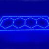 Luz LED 4 hexágonos + nido de abeja contorno de techo 3.6M x 1.2M 230W Azul Detallado Garaje Peluquería Gimnasio - Imagen 4