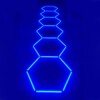 Luz LED 6 hexágono nido de abeja techo 4.8M x 1M 186W Azul Detallado Garaje Peluquería Gimnasio - Imagen 2