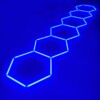 Luz LED 6 hexágono nido de abeja techo 4.8M x 1M 186W Azul Detallado Garaje Peluquería Gimnasio