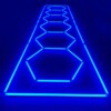 Luz LED 6 hexágonos + rectángulo nido de abeja techo 5.3M x 1M 360W Azul Detallado Garaje Peluquería Gimnasio - Imagen 3
