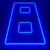 Led-Deckenlampe 2 Quadrate + Kontur 2.4M x 1.2M 120W Blau Detailing Barber Garage Gym
