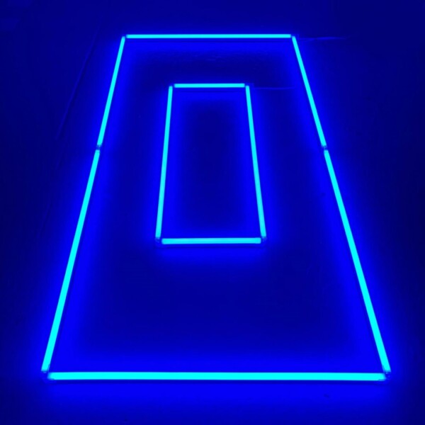 Lampe LED de plafond rectangle double 2.4M x 1.2M 145W bleu detailing garage barber gym