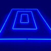 LED-Deckenlampe rechteckig dreifach 4,8M x 2,4M 345W blau detailing garage barber gym