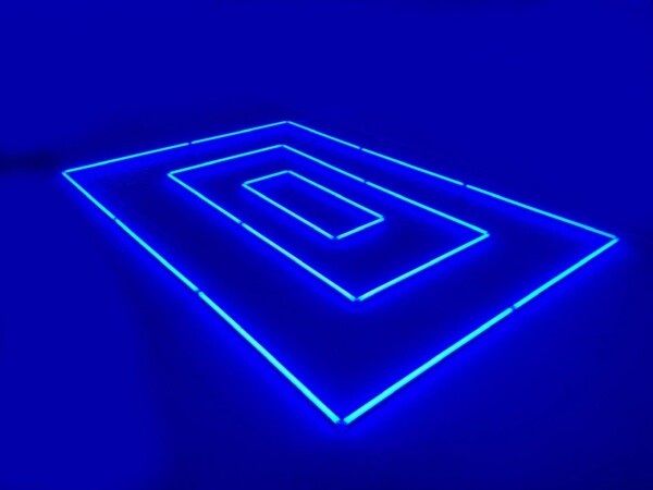 LED-Deckenlampe rechteckig dreifach 4,8M x 2,4M 345W blau detailing garage barber gym – Bild 2
