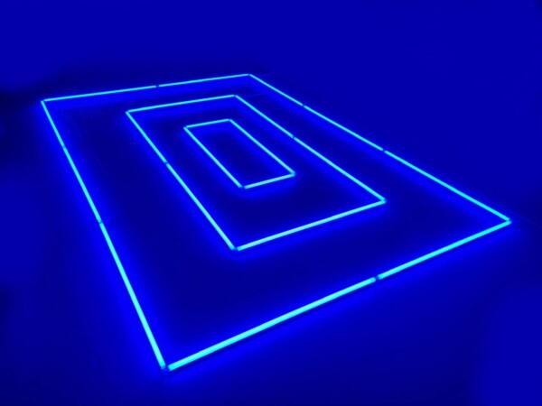 LED-Deckenlampe rechteckig dreifach 4,8M x 2,4M 345W blau detailing garage barber gym – Bild 3