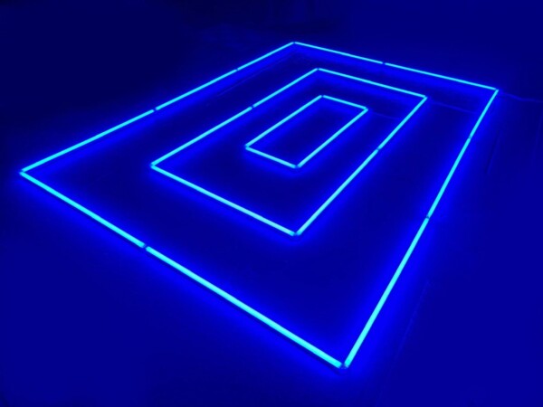 LED-Deckenlampe rechteckig dreifach 4,8M x 2,4M 345W blau detailing garage barber gym – Bild 4