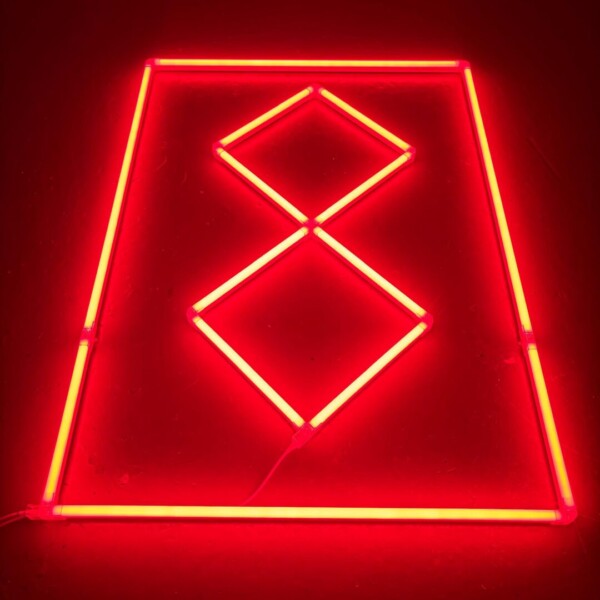 Lampada da soffitto a LED 2 quadrati allineati + contorno 2,4M x 1,2M 120W Rosso Detailing Barber Garage Palestra