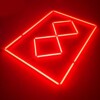 Lampada da soffitto a LED 2 quadrati allineati + contorno 2,4M x 1,2M 120W Rosso Detailing Barber Garage Palestra - immagine 2