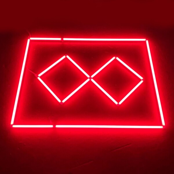 Lampada da soffitto a LED 2 quadrati allineati + contorno 2,4M x 1,2M 120W Rosso Detailing Barber Garage Palestra - immagine 4