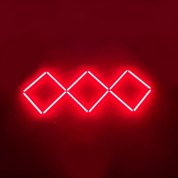 Plafoniera LED 3 quadrati allineati 2M x 0,7M 72W Rosso Detailing Barber Garage Palestra - immagine 3