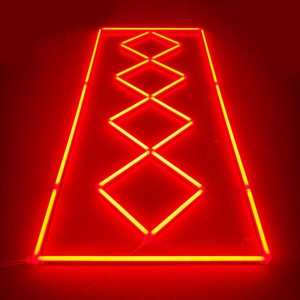 Lampada a soffitto a LED 4 quadrati + rettangolo 3M x 1M 196W Rosso Detailing Barber Garage
