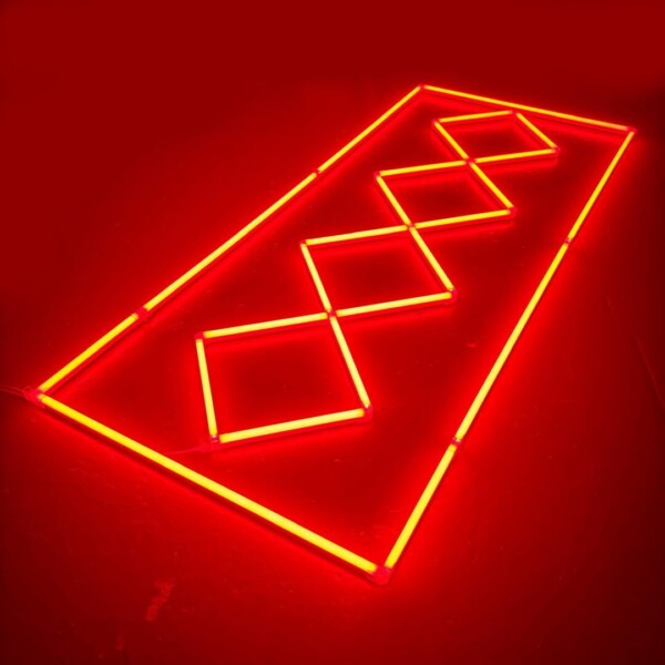 Lampada a soffitto a LED 4 quadrati + rettangolo 3M x 1M 196W Rosso Detailing Barber Garage - immagine 2